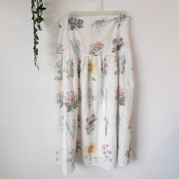 NWOT Petal & Pup Kara Two Piece Floral Eyelet Skirt Top Set Sz L - Picture 6 of 13